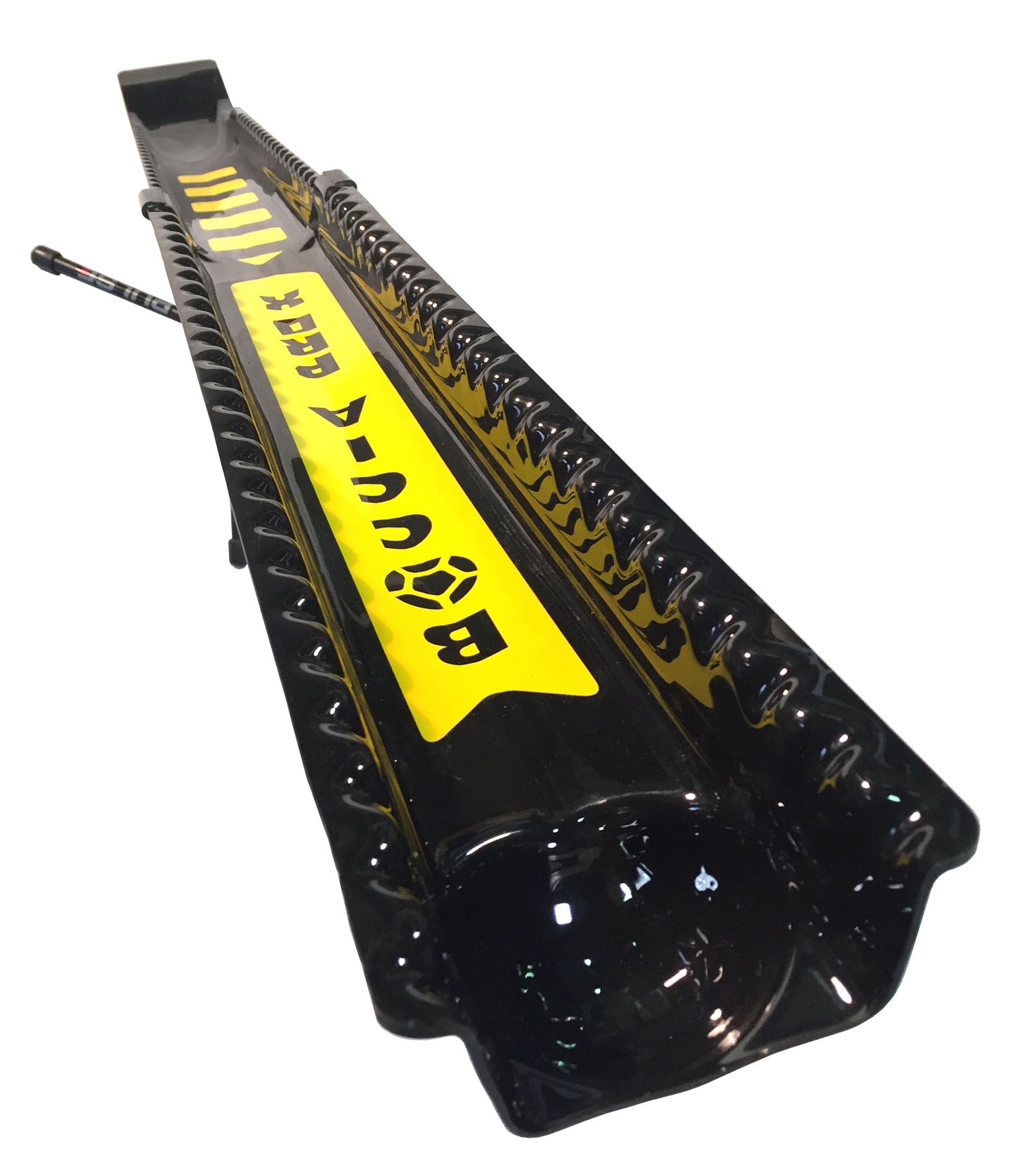 View of the boccia Pro-X ramp from the top as a user would see it. showing ball rest