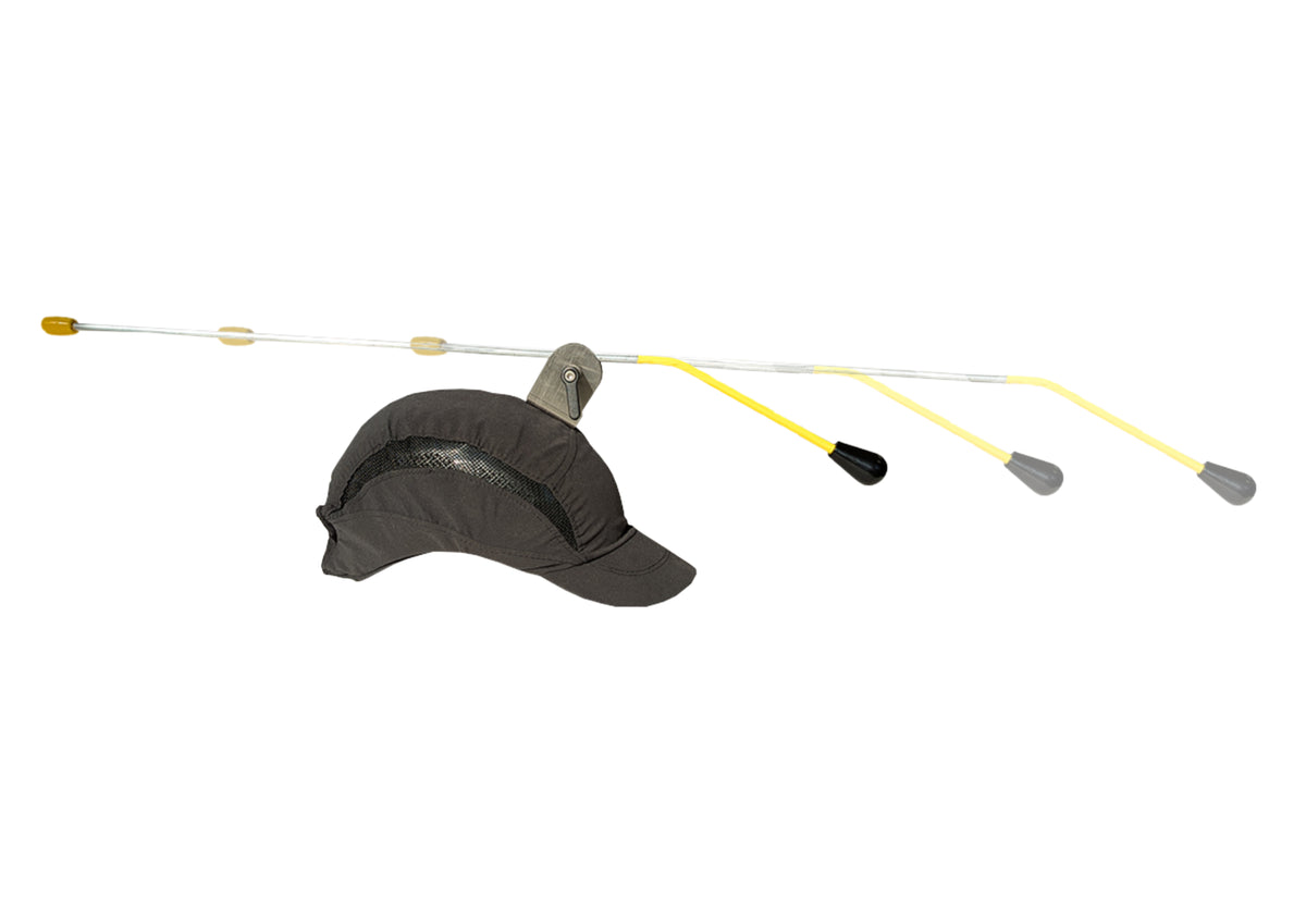 Boccia headpointer showing pointer rod length adjustment range